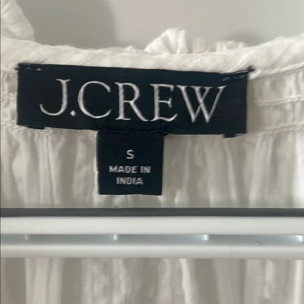 J. Crew White Ruffle Tiered Short Sleeve Mini Dress